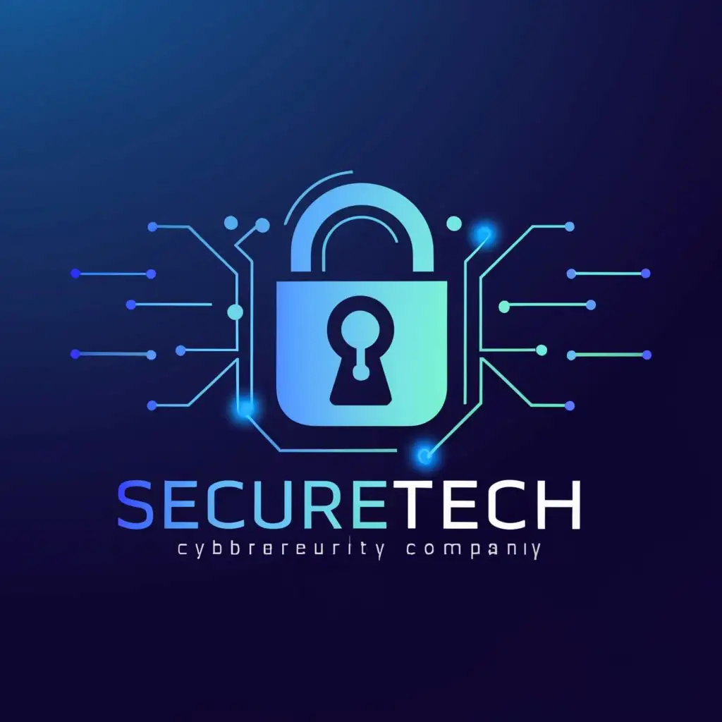 a logo design,with the text "SecureTech", main symbol:Lock cybersecurity blue futuristic,Moderate,be used in Technology industry,clear background