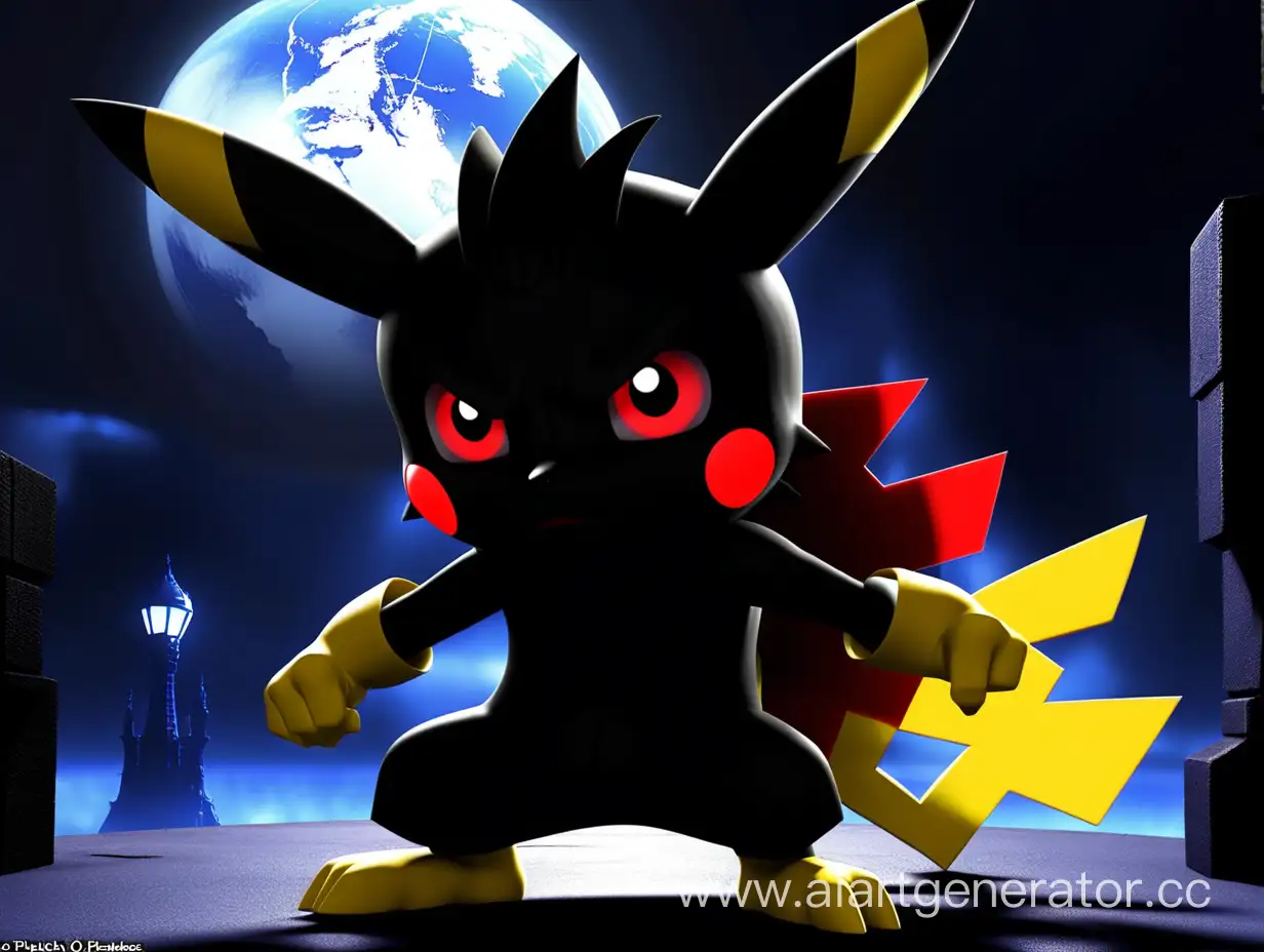 Shadow the hedgehod pikachu is in the planet of darkness.