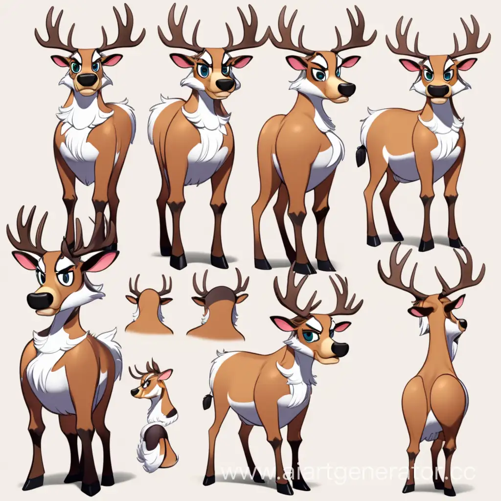 Cartoonish-Deer-Cow-Furry-Character-Reference-Sheet