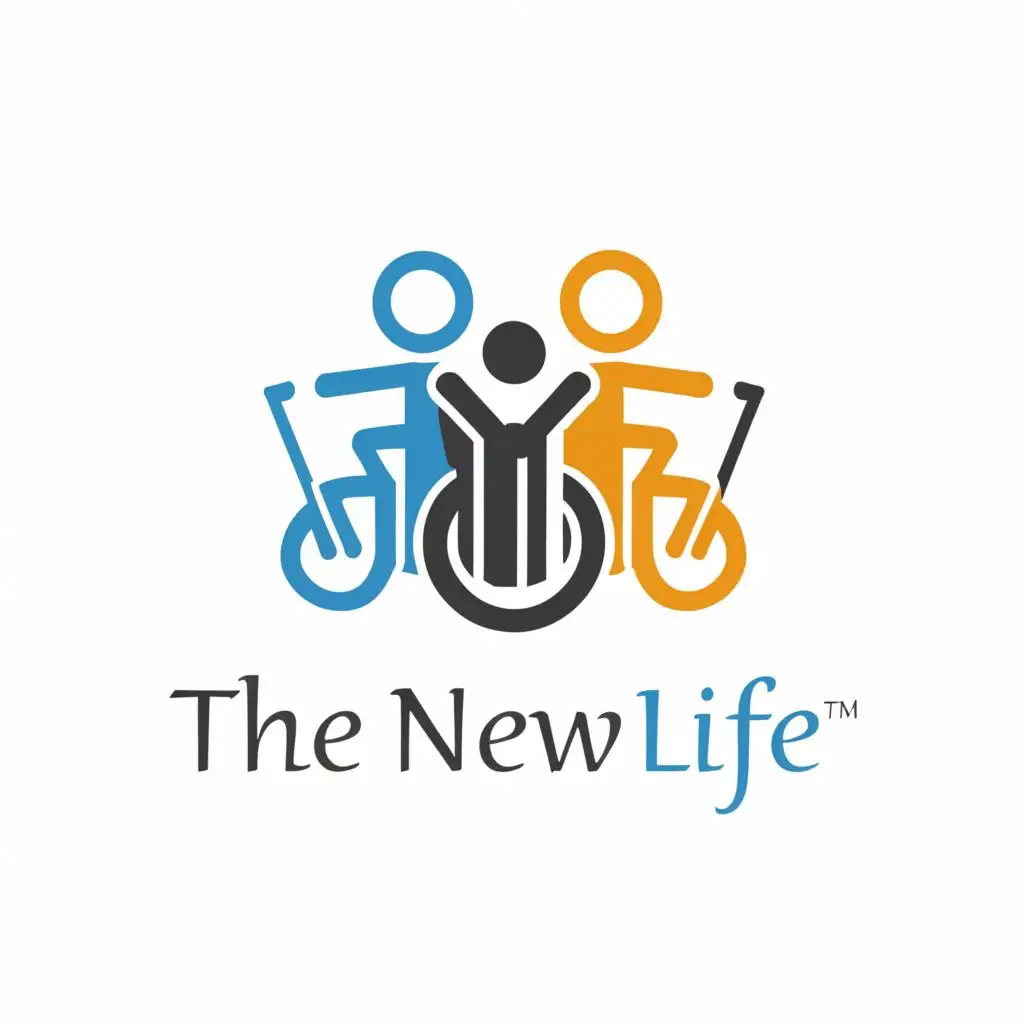a logo design,with the text "THE NEW LIFE", main symbol:physical challenged people