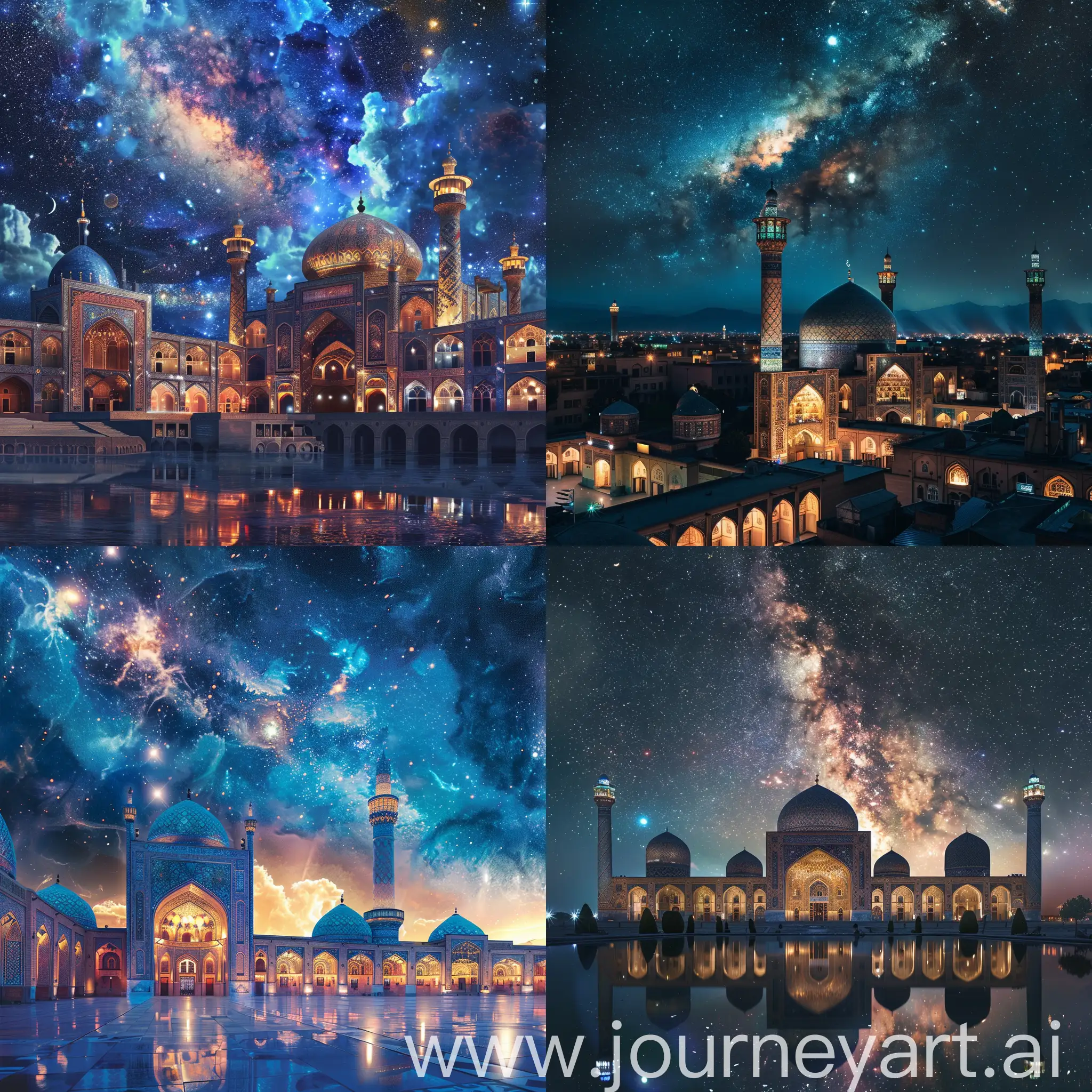 یک عکس از آینده شهر اصفهان در فضای نورانی و شب