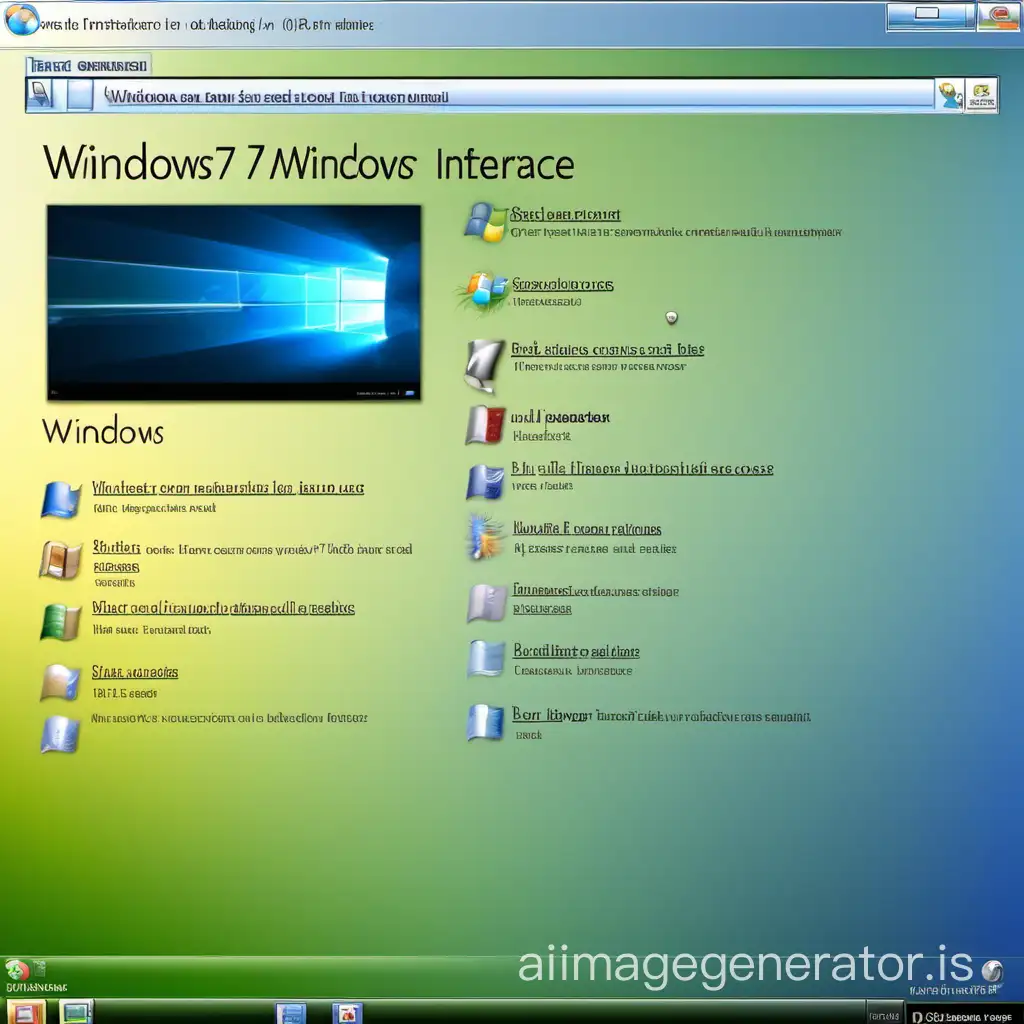 Windows 7 Interface Classic Desktop Environment with Iconic Start Menu ...