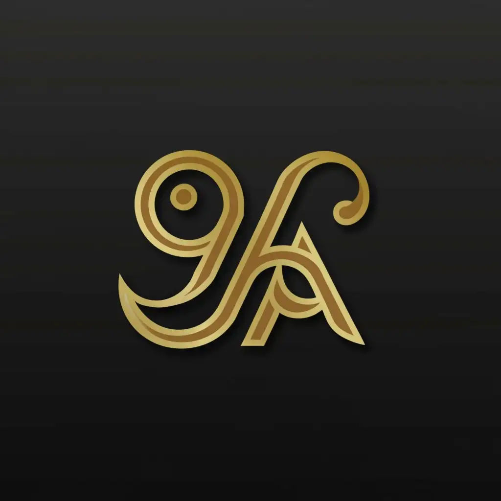 a logo design,with the text "9A", main symbol:GOLDEN COLORS, DARK BACKGROUND
,complex,be used in Entertainment industry,clear background