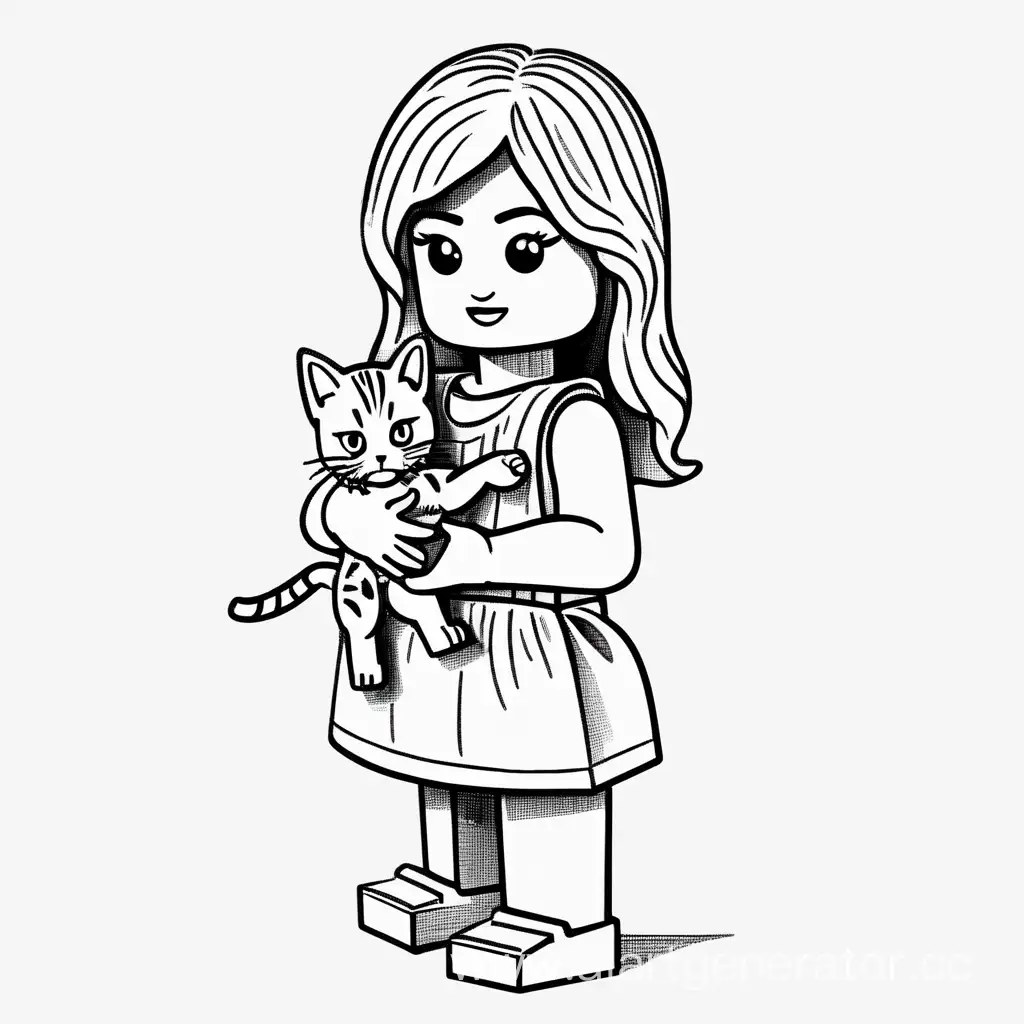 Girl-Lego-Figurine-Holding-Kitten-Whimsical-Sketch-on-White-Background