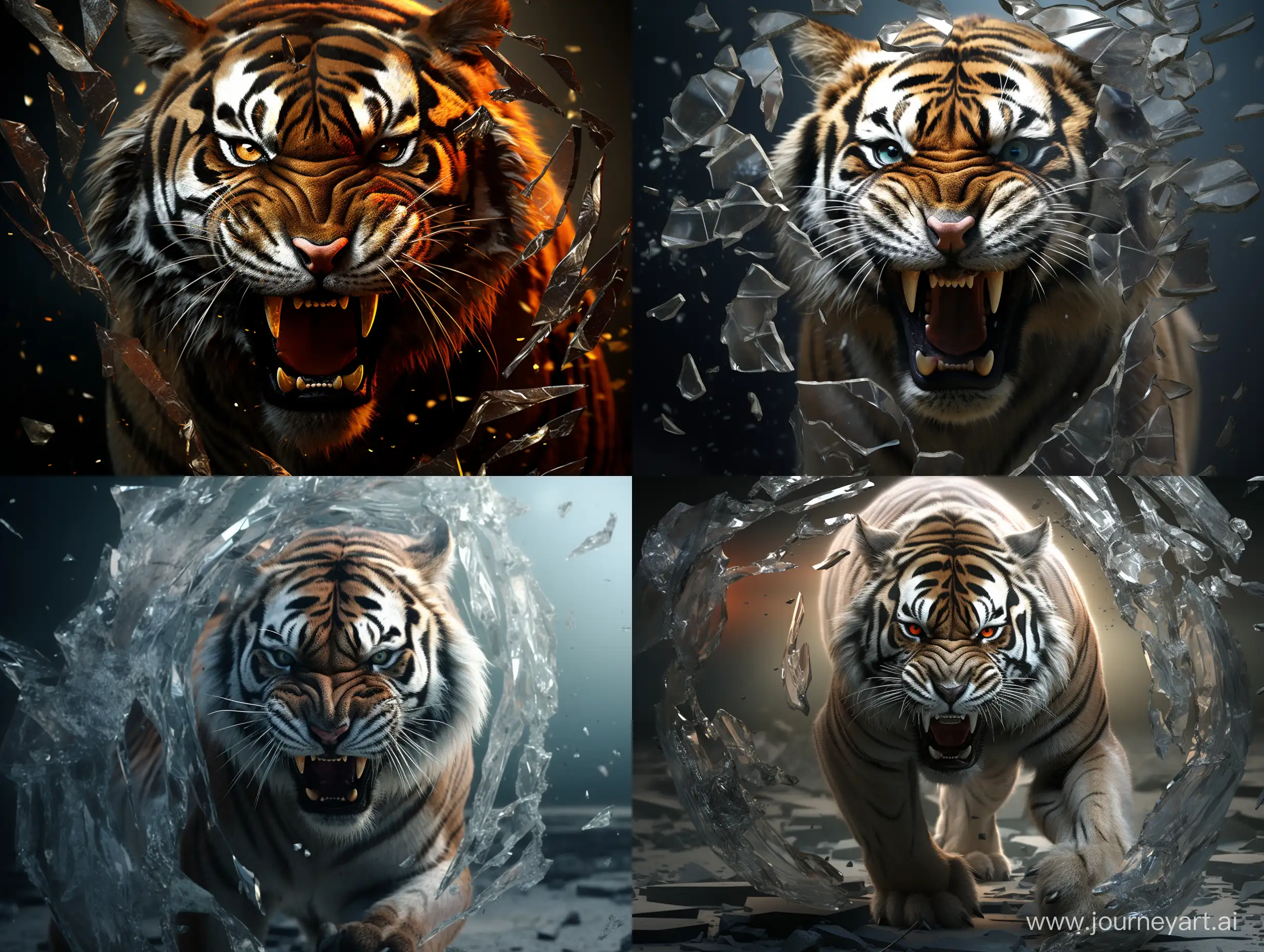 Fierce-Tiger-Breaking-Glass-in-3D-Art