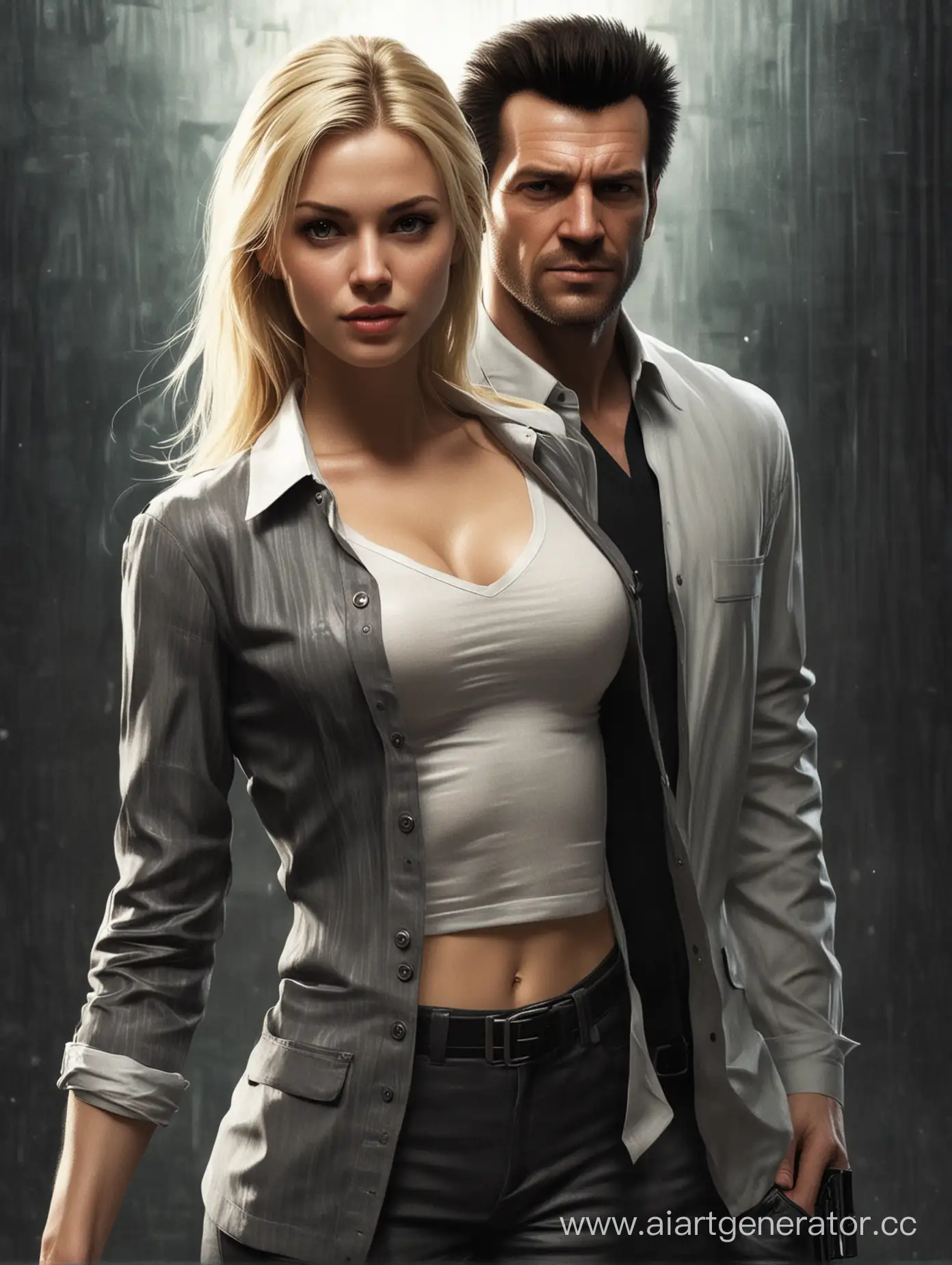 Max-Payne-and-Blonde-Girl-in-Intense-Action-Scene