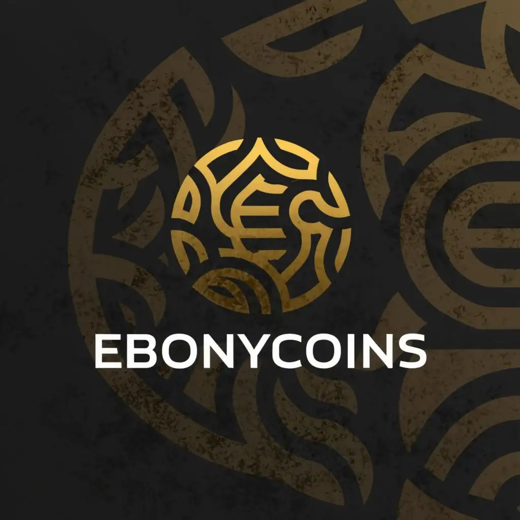 a logo design,with the text "ebony coins", main symbol:coin,complex,clear background