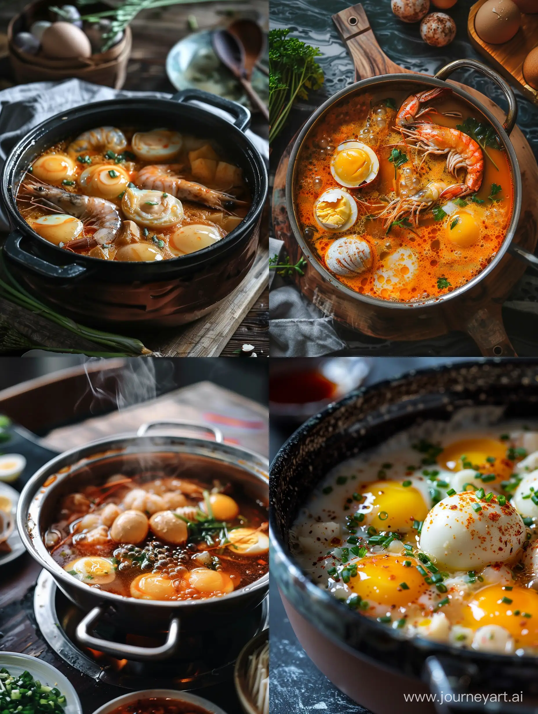 Delicious-Seafood-Steamed-Eggs-in-a-Hot-Pot