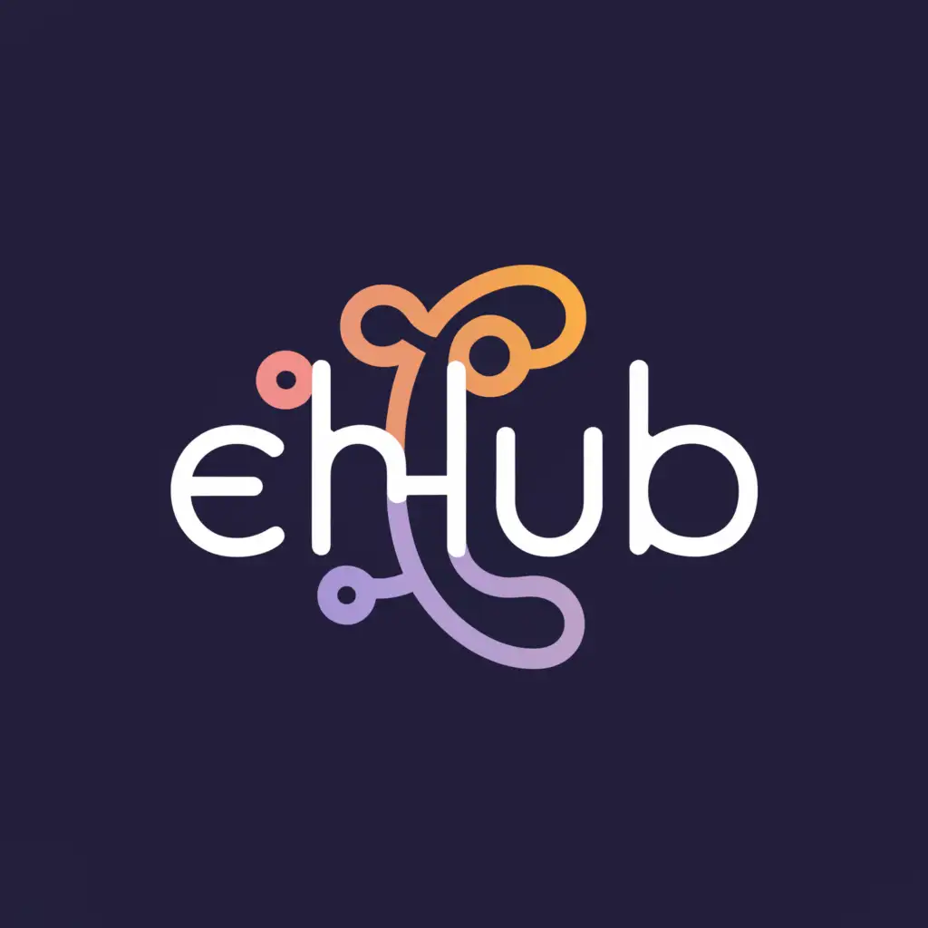 a logo design,with the text "Enlighten Hub", main symbol:EHub,Moderate,clear background