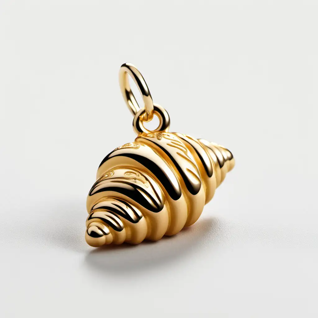 gold charm with engraved croissant


