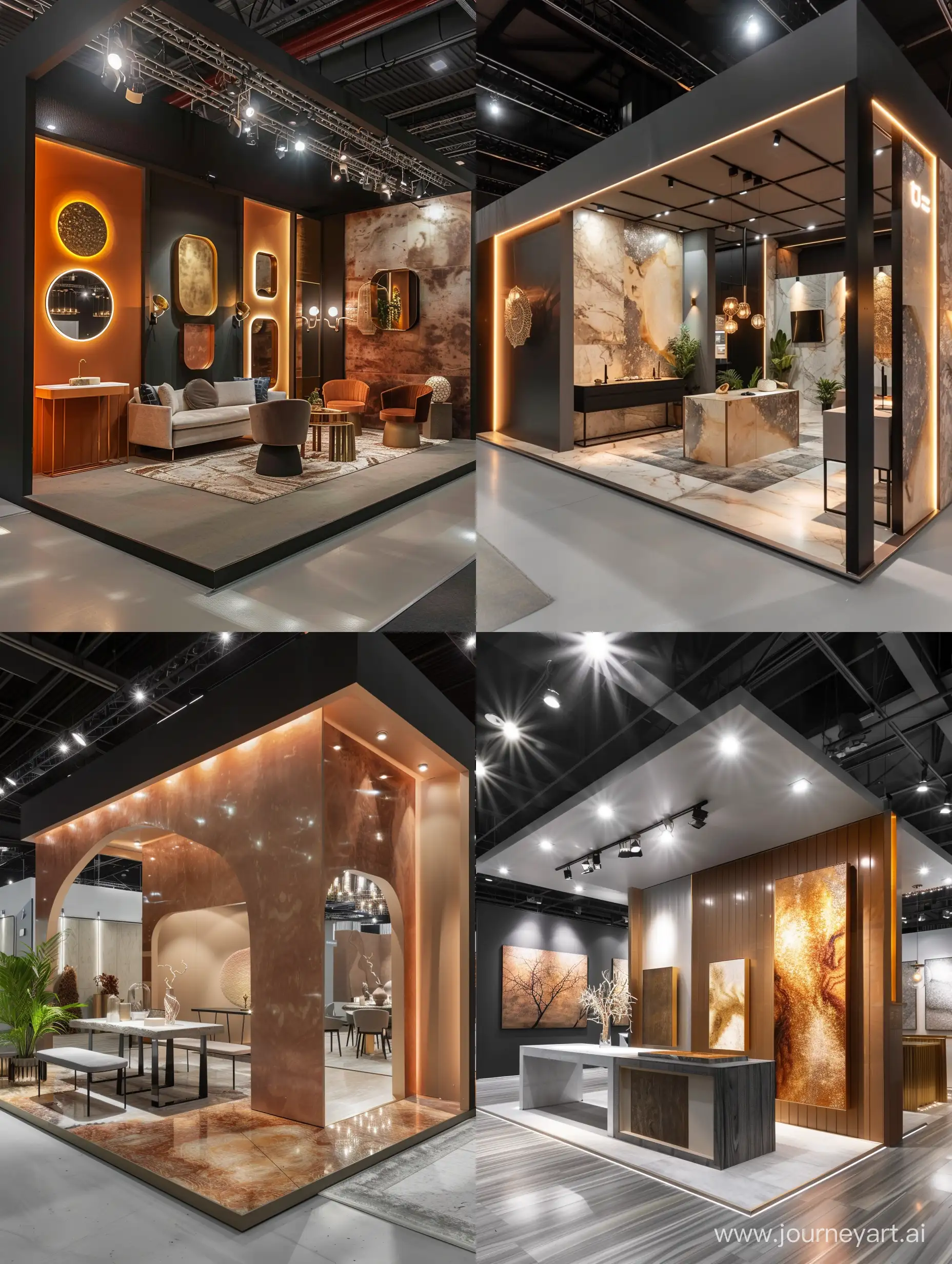 Luxury-Artistic-Booth-in-Modern-Style-with-Warm-Color-Palette