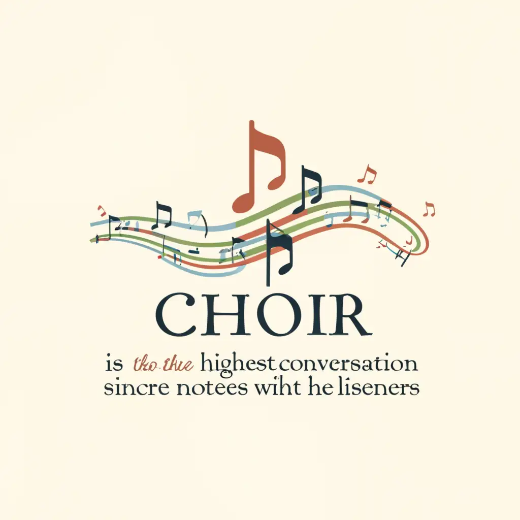 a logo design,with the text "Choir is the highest art and sincere conversation with the listeners.", main symbol:Where the song flows - life is easier there.,Moderate,clear background