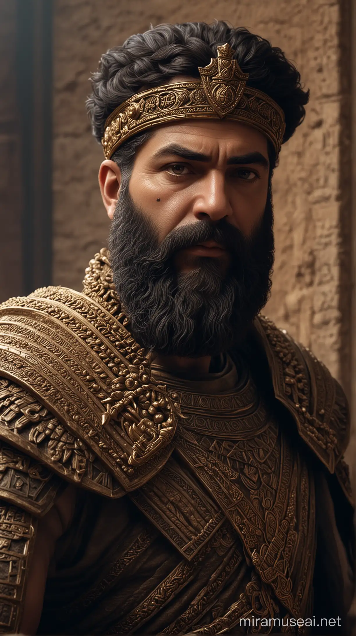 the Akkadian king Sargon of Akkad Hyperrealistic cinematic 8k
