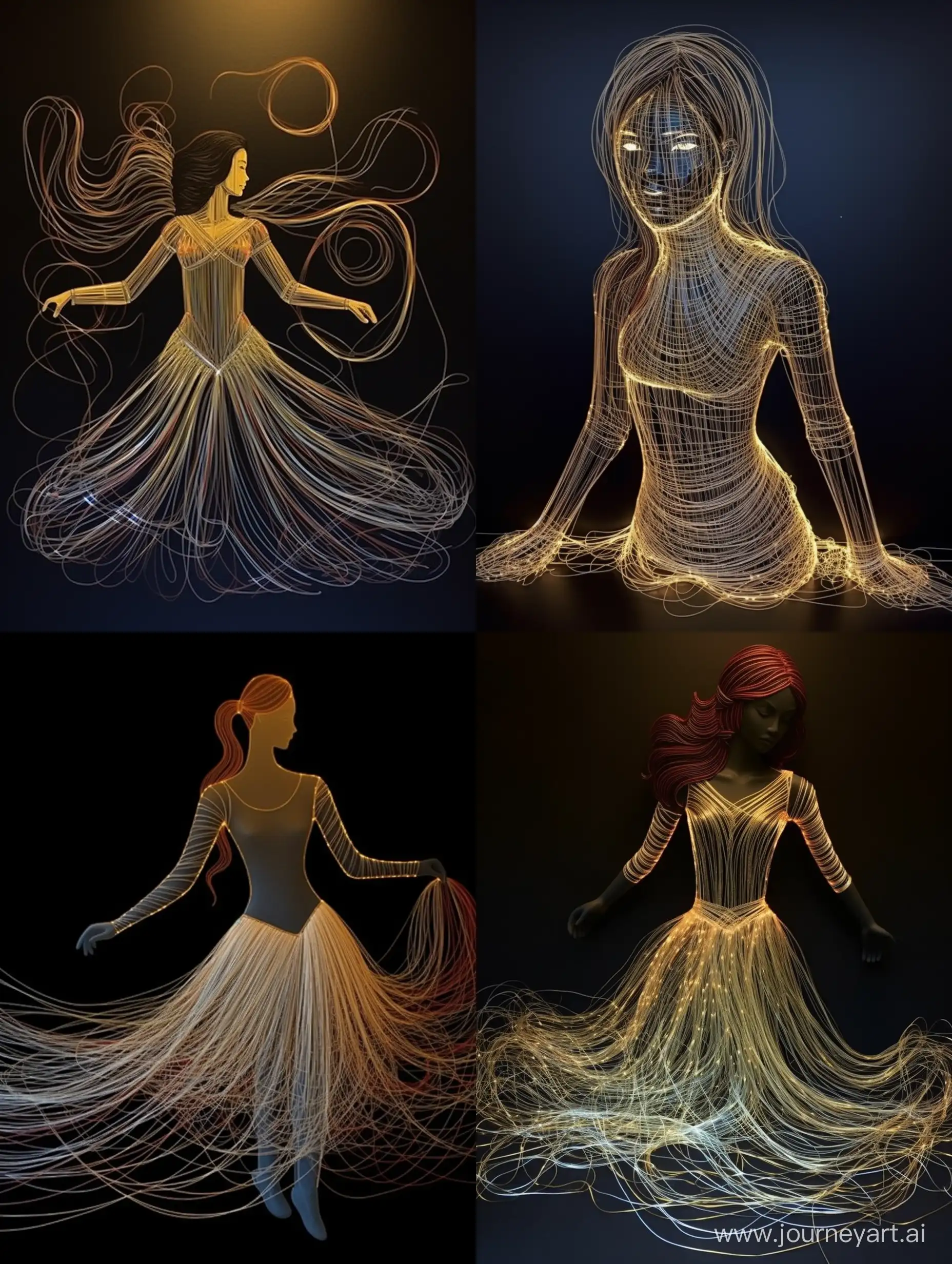 Mesmerizing-Golden-Thread-Girl-Dancing-in-Neon-Glow