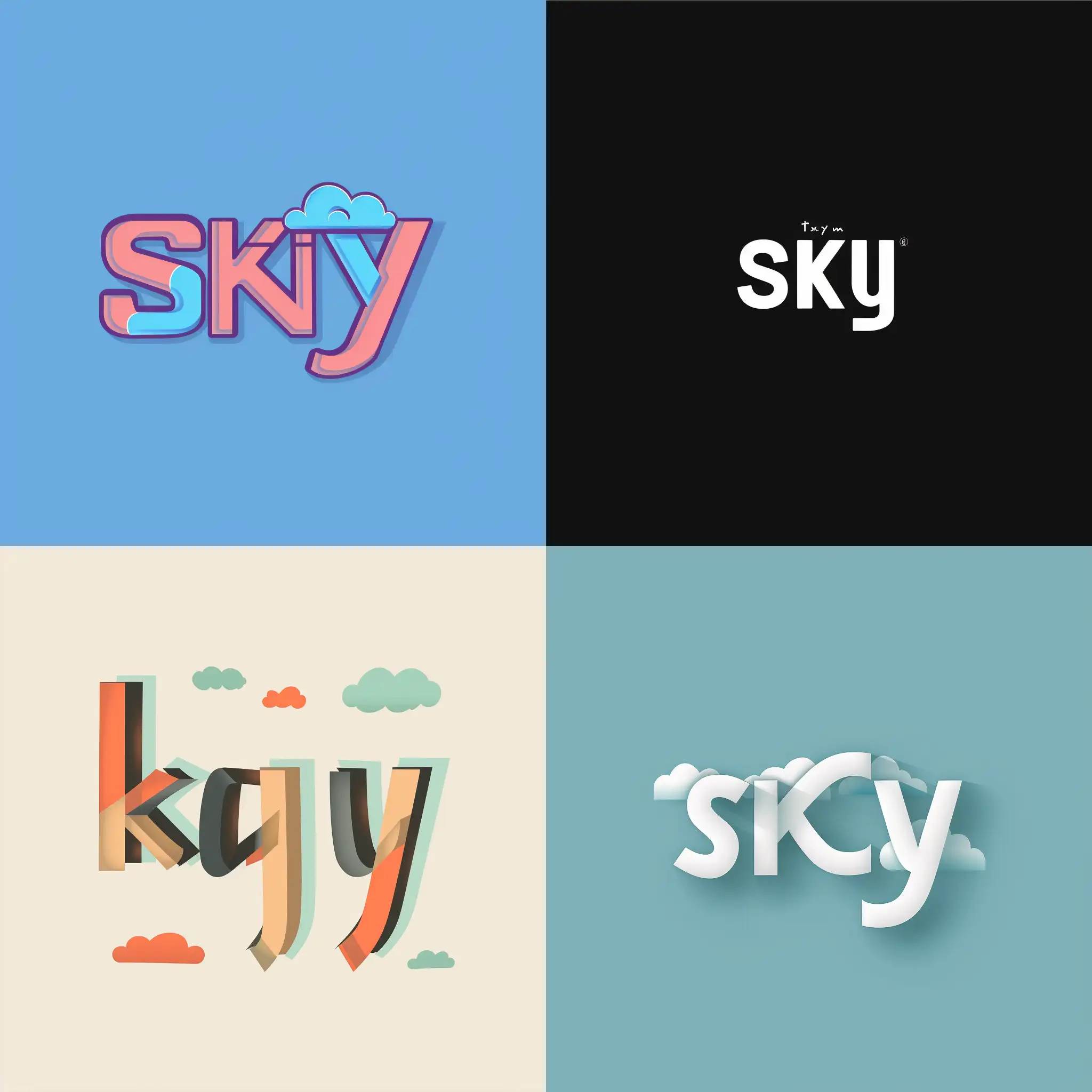 crea un monograma con la palabra "sky", simple, vector, minimal, flat, --ar 1:1