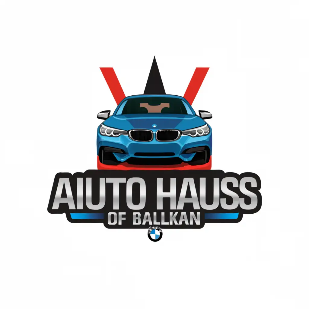 a logo design,with the text "Auto haus of Balkan", main symbol:Bmw m440i line,Moderate,be used in Automotive industry,clear background