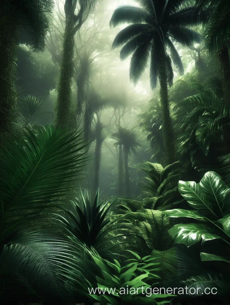 Vibrant-Tropical-Forest-Landscape-with-Exotic-Flora-and-Fauna