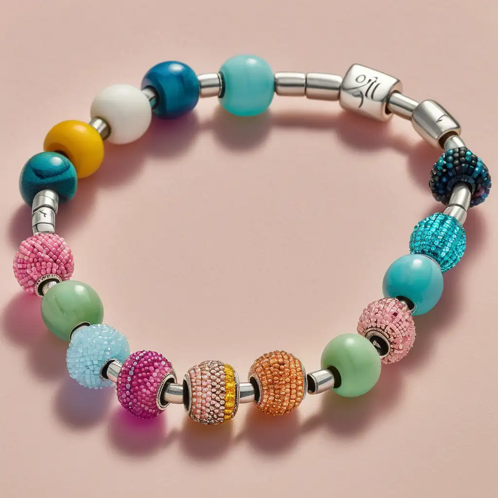 Design a of bead bracelet with the phrase ‘Friendship,’ spelled on each bead