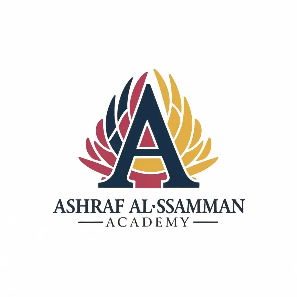 logo, A, with the text "Ashraf Al-Samman Academy", typography, be used in Education industry