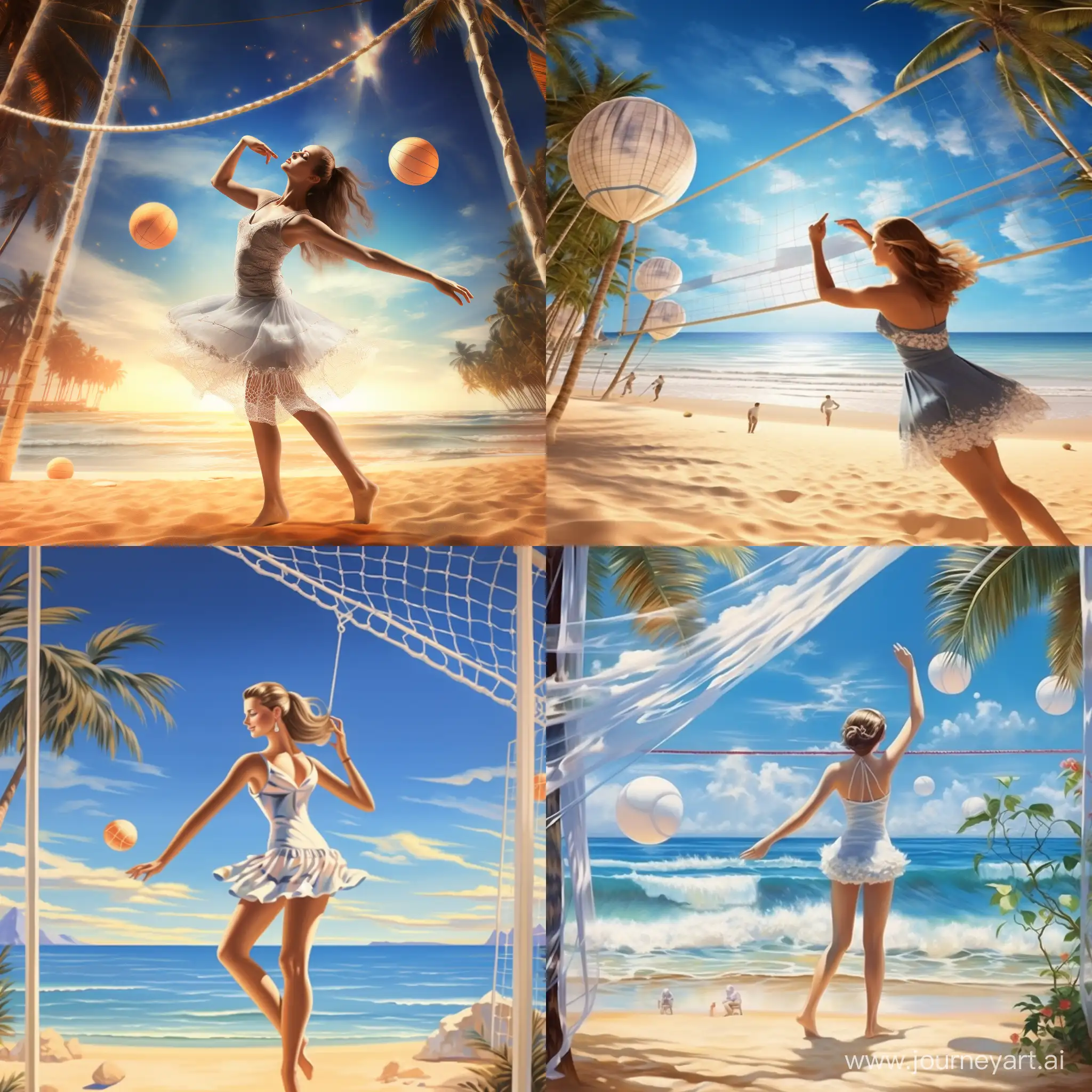Beach-Ballerina-Strikes-a-Volleyball-Pose-by-the-Sea
