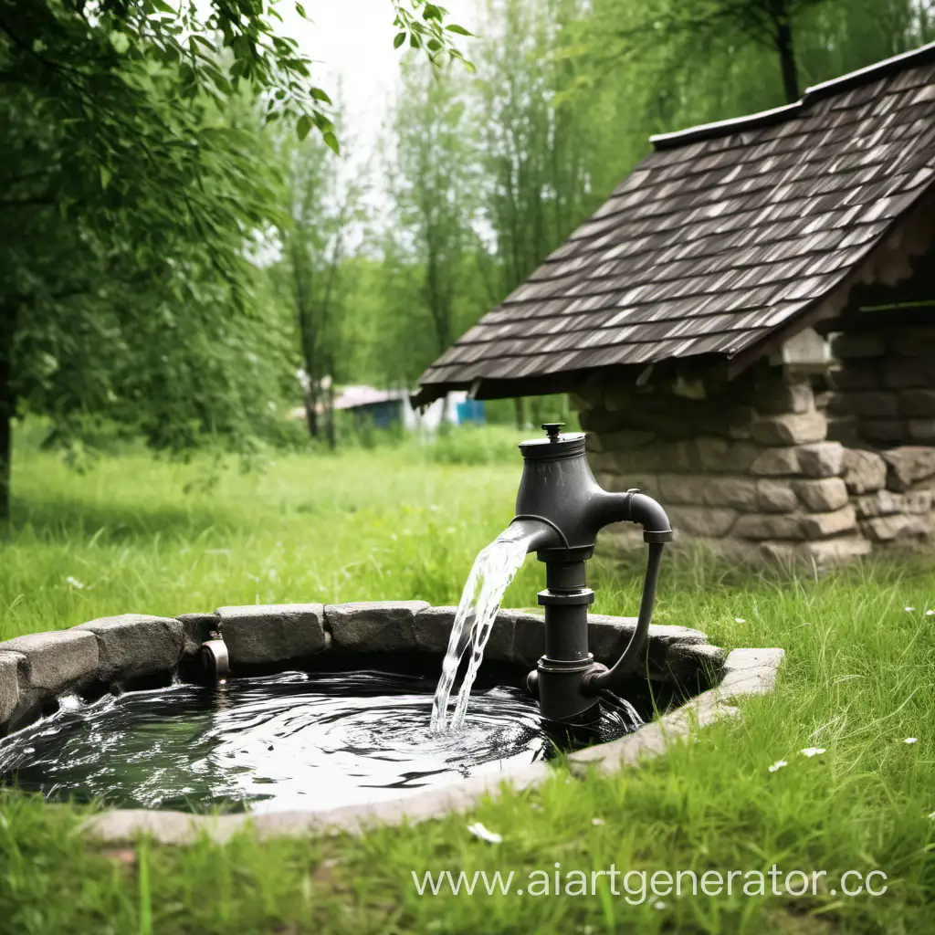 Refreshing-Well-Water-Flowing-in-Tranquil-Country-Setting