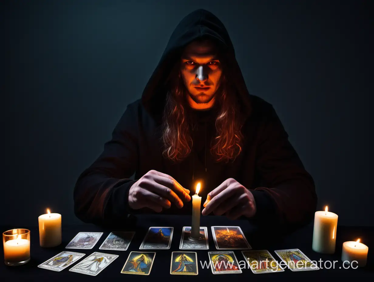 Mysterious-Hooded-Figure-Conducting-Tarot-Card-Live-Broadcast