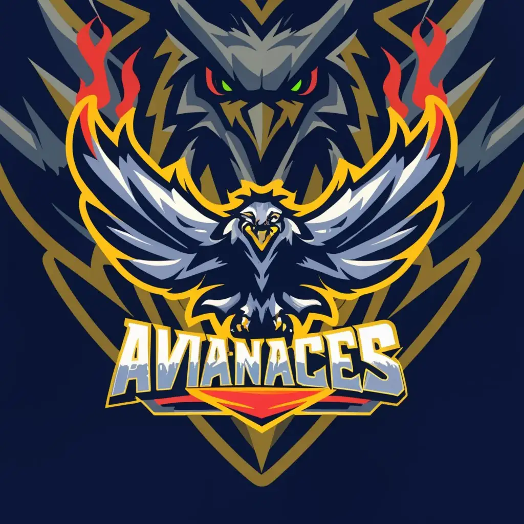 a logo design,with the text "AVIANACES", main symbol:as it is an esports gaming logo it should contain an aggressive eagle in it with the logo name and subtitle as E-sports must use subtitles ,complex,be used in Sports Fitness industry,clear background
