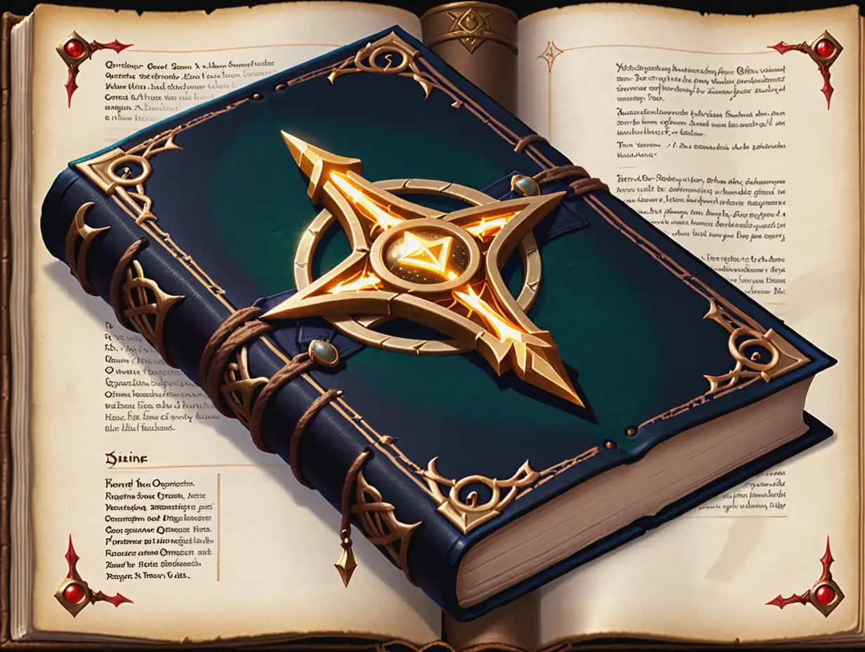 Ultima Online Themed Spell Book with Mystical Runes and Enchantments