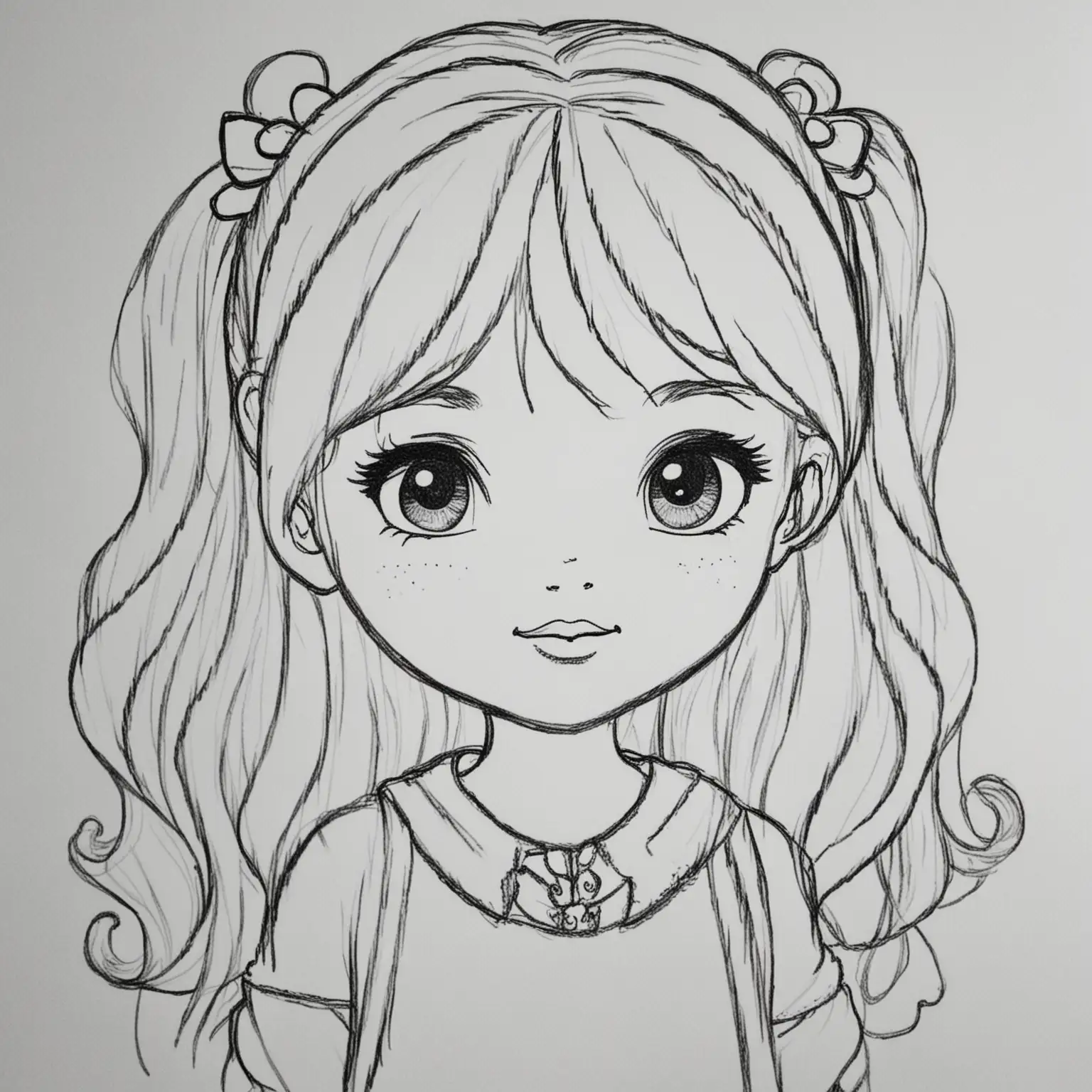 Creative Little Girl Coloring Pages Joyful Artistic Activity for Children