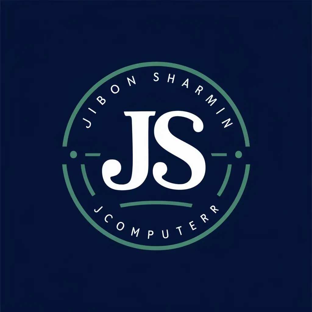 logo, LOGO Design For Jibon & Sharmin Computer Emblem with JS Typography, with the text "JS", typography, be used in Technology industry