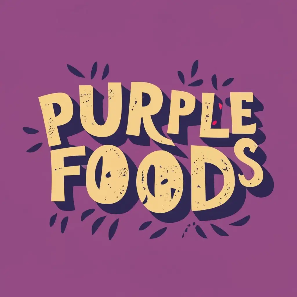 logo, food, with the text "purple foods", typography