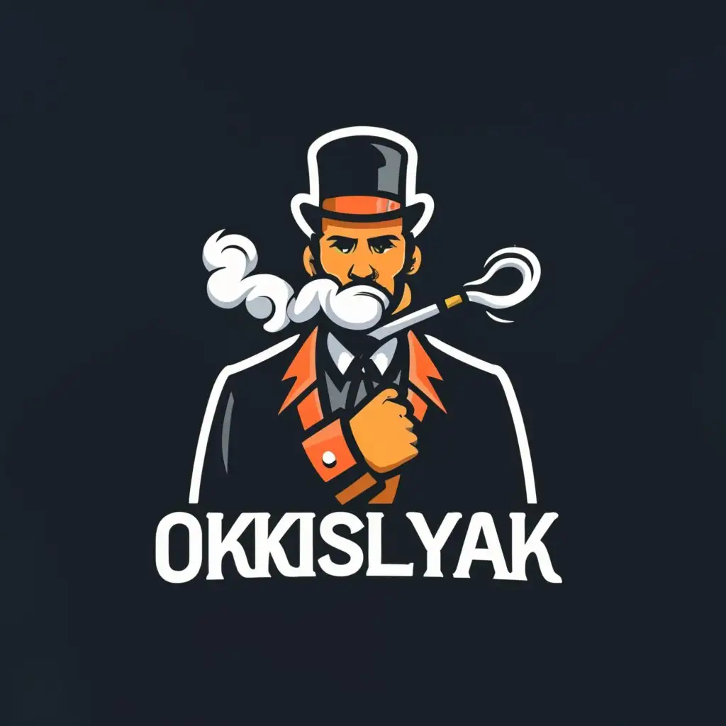 a logo design,with the text "OKISLYAK", main symbol:vaping guy,Moderate,clear background