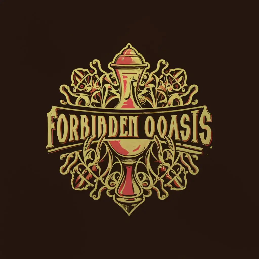 LOGO-Design-For-Forbidden-Oasis-Elegant-Typography-with-Drink-Symbol-on-Clear-Background