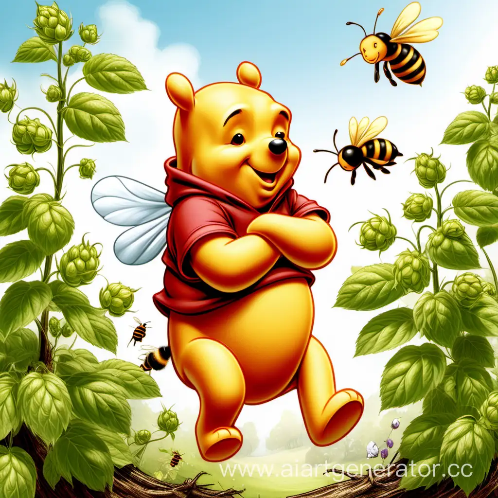 Winnie the Pooh and the Bee with Hops