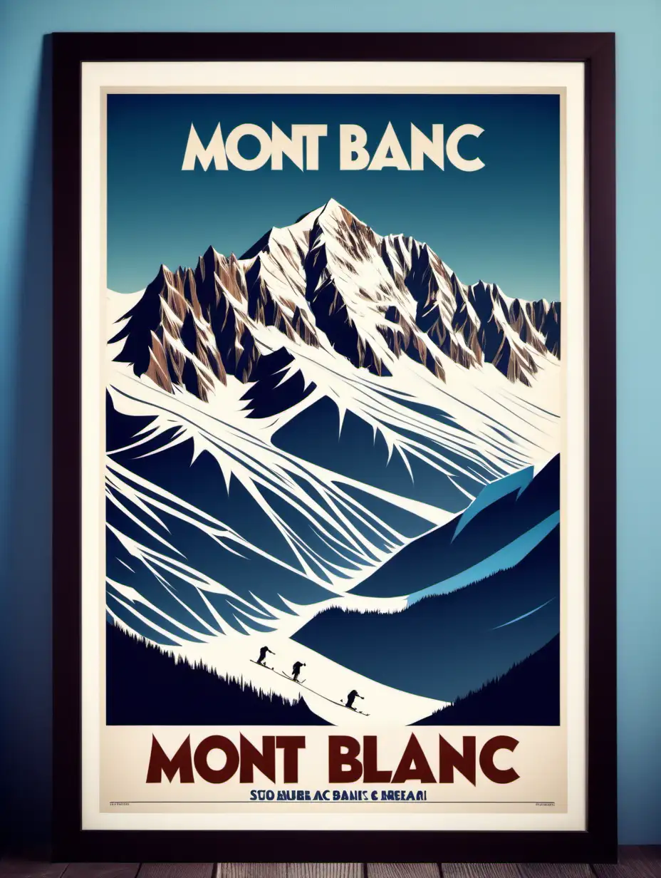 Mont Blanc Retro Ski Resort Poster