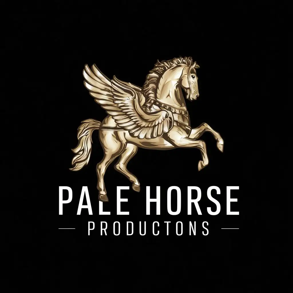 LOGO-Design-For-Pale-Horse-Productions-Mysterious-Pale-Horse-with-Bold-Typography-for-Entertainment-Industry