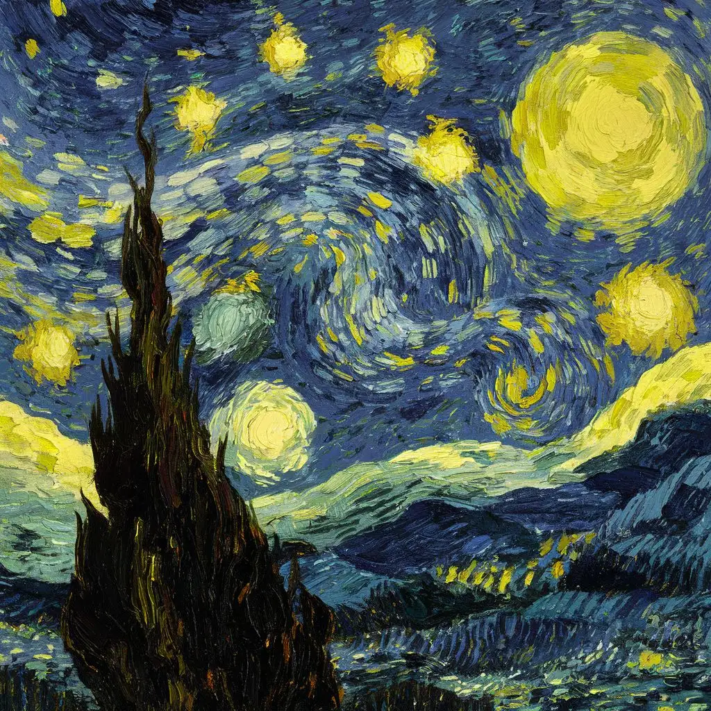 Starry Night Painting Van GoghInspired Artistry
