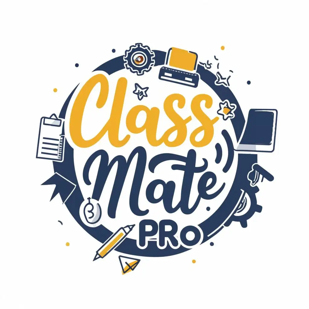 logo, School Management System Saas, with the text "Class Mate Pro", typography, be used in Technology industry