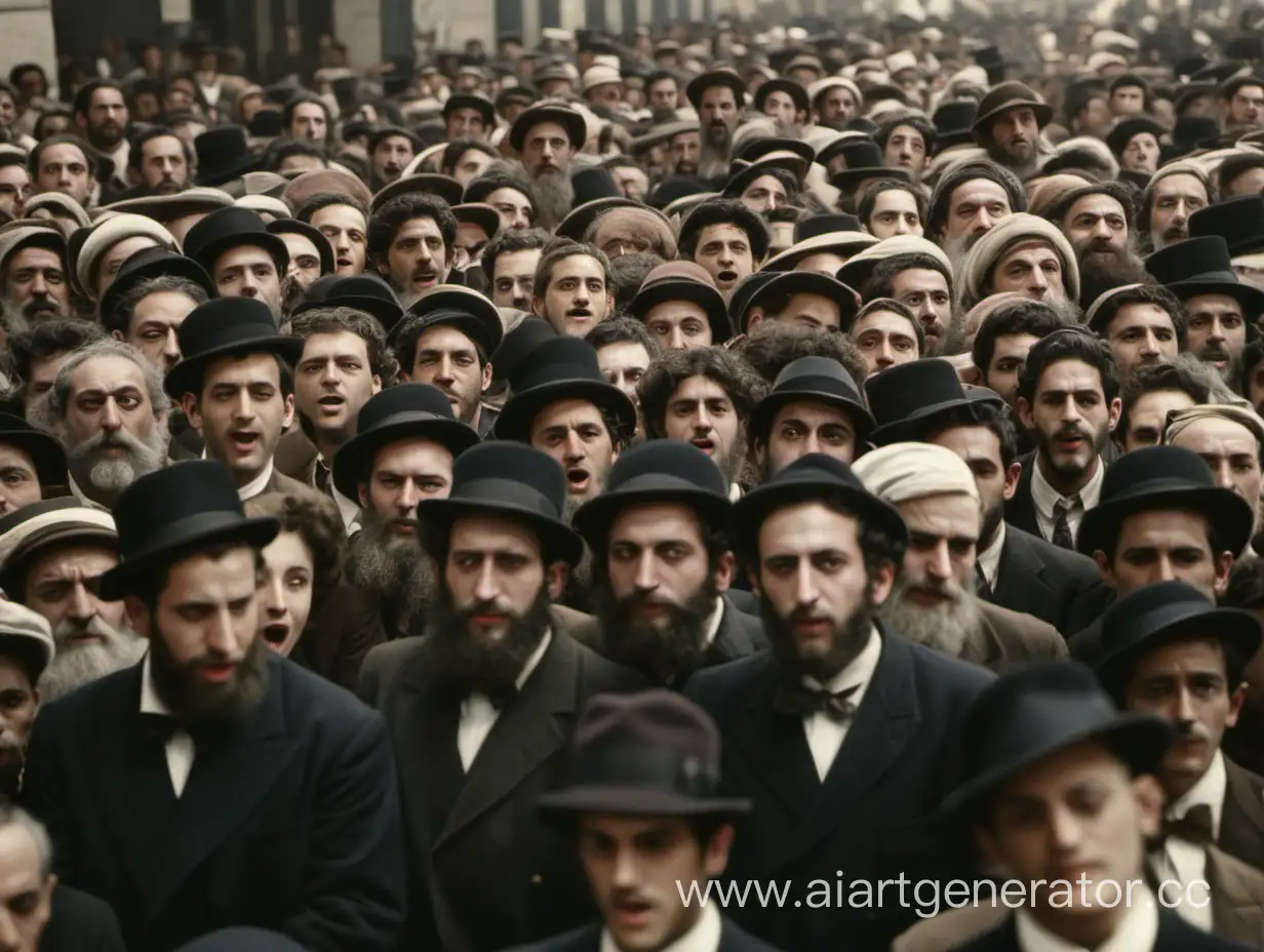 A LARGE CROWD OF JEWS IN COLOR