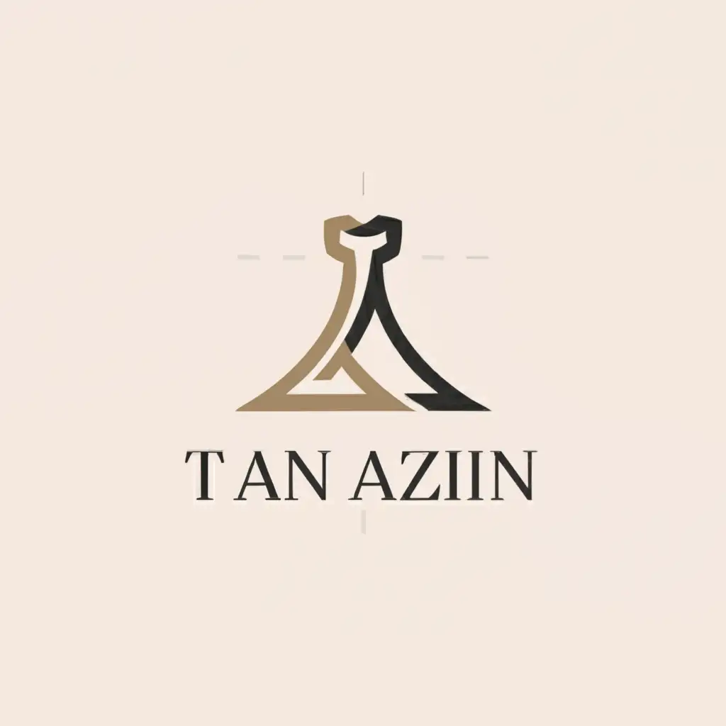 a logo design,with the text "tan azin", main symbol:gown dress,Moderate,be used in Real Estate industry,clear background