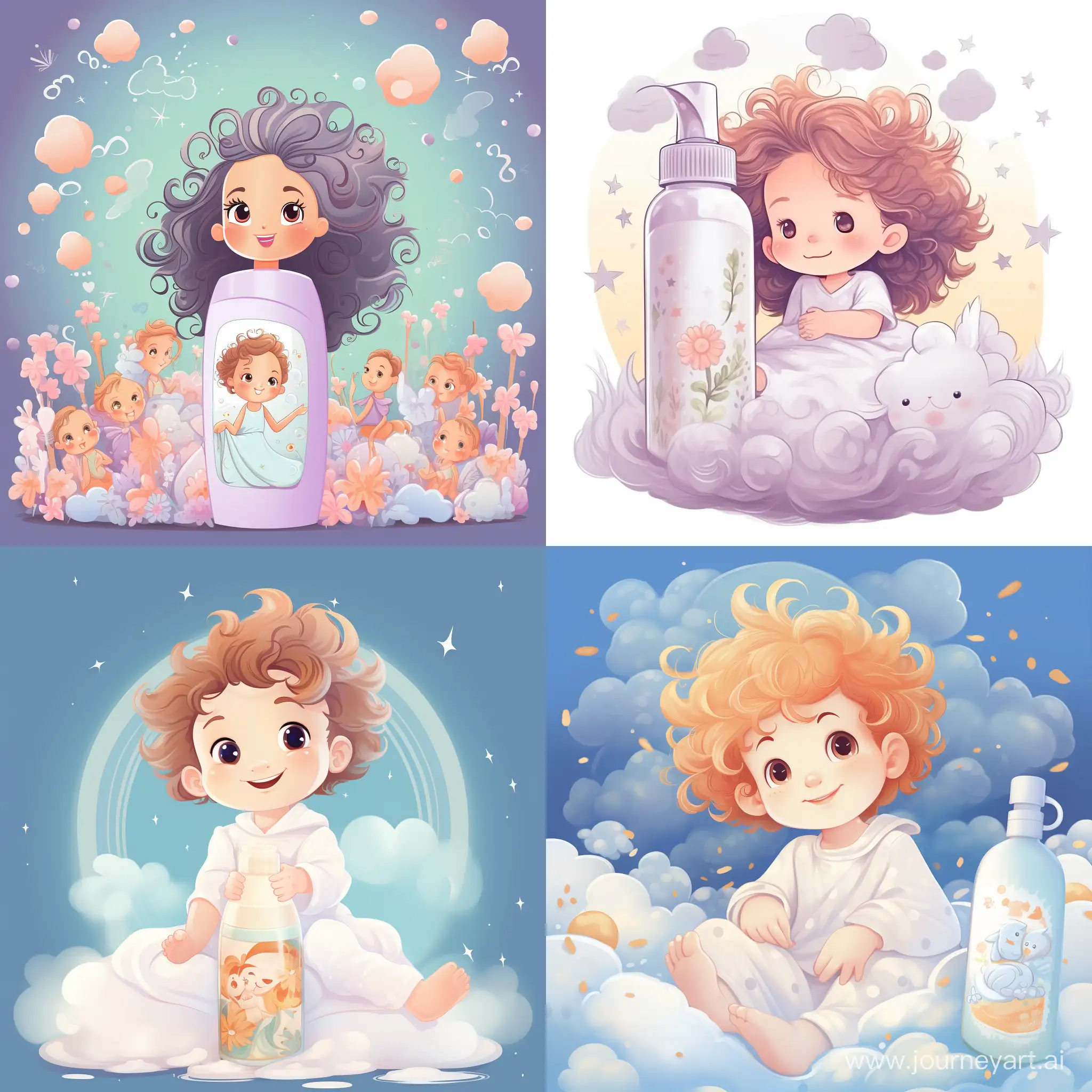Gentle-Sleep-Time-White-Shampoo-Bottle-and-Happy-Babies