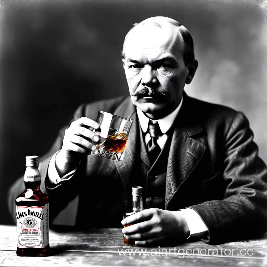 Lenin-Drinking-Whiskey-Historical-Figure-Relaxes-with-Jack-Daniels