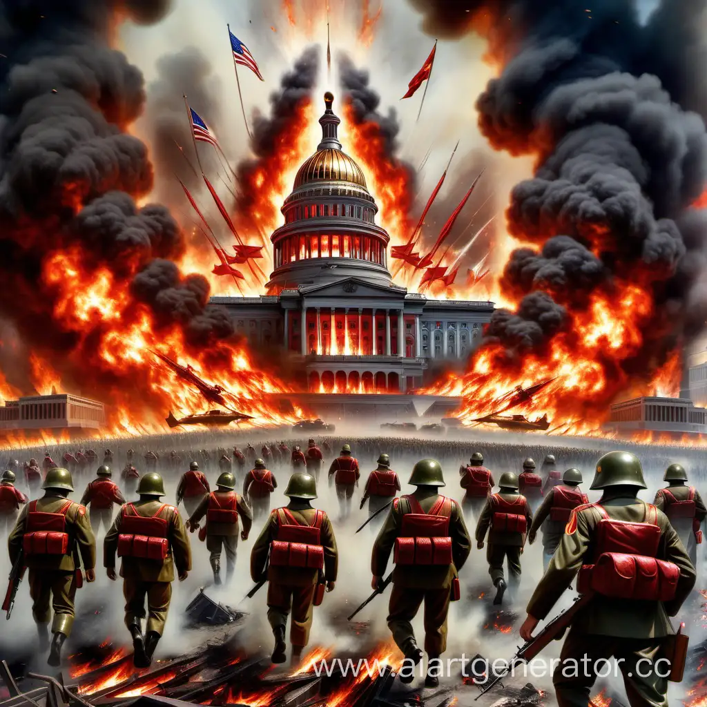 Futuristic-Soviet-Army-Conquering-America-Battle-at-the-Burning-Capitol