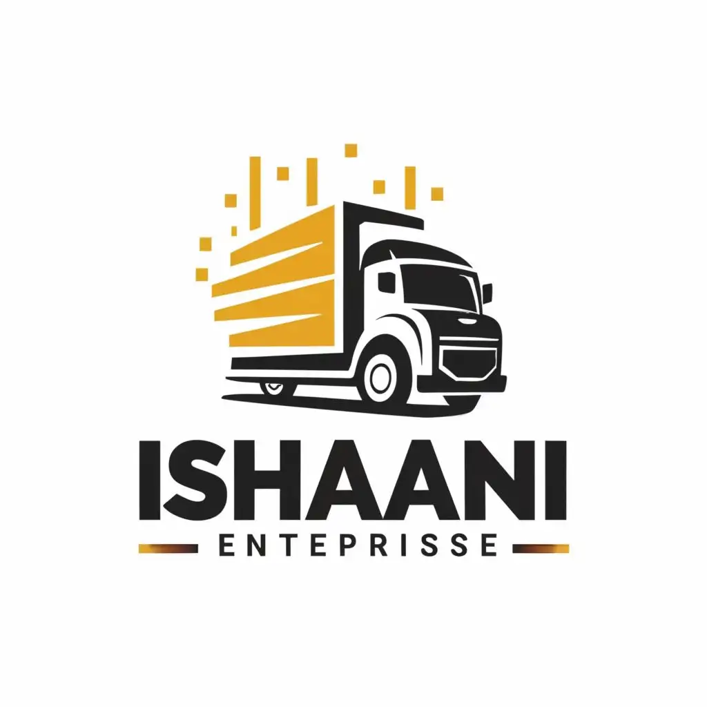 a logo design,with the text "Ishani Enterprise", main symbol:CONTAINER TRUCK,complex,clear background