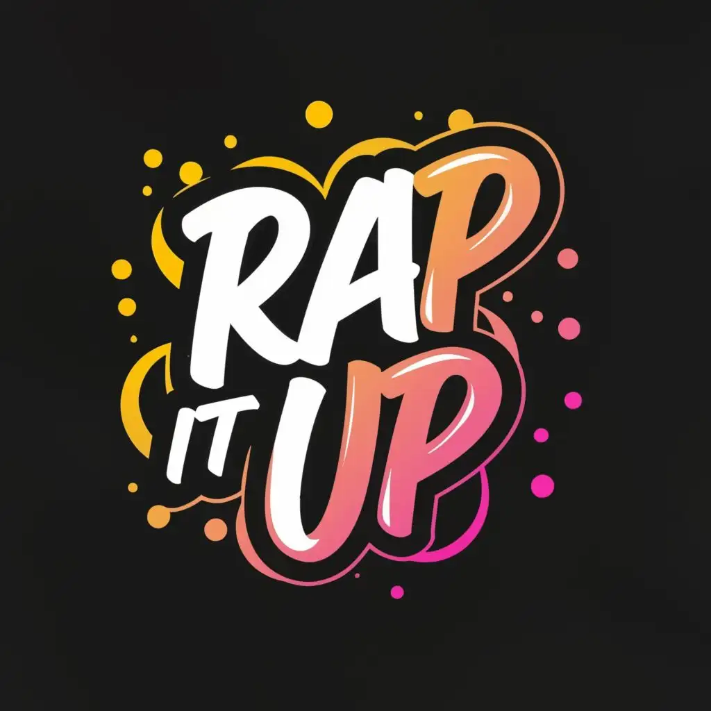 logo, music, rap, playlist, with the text "Rap It Up", typography, be used in Entertainment industry