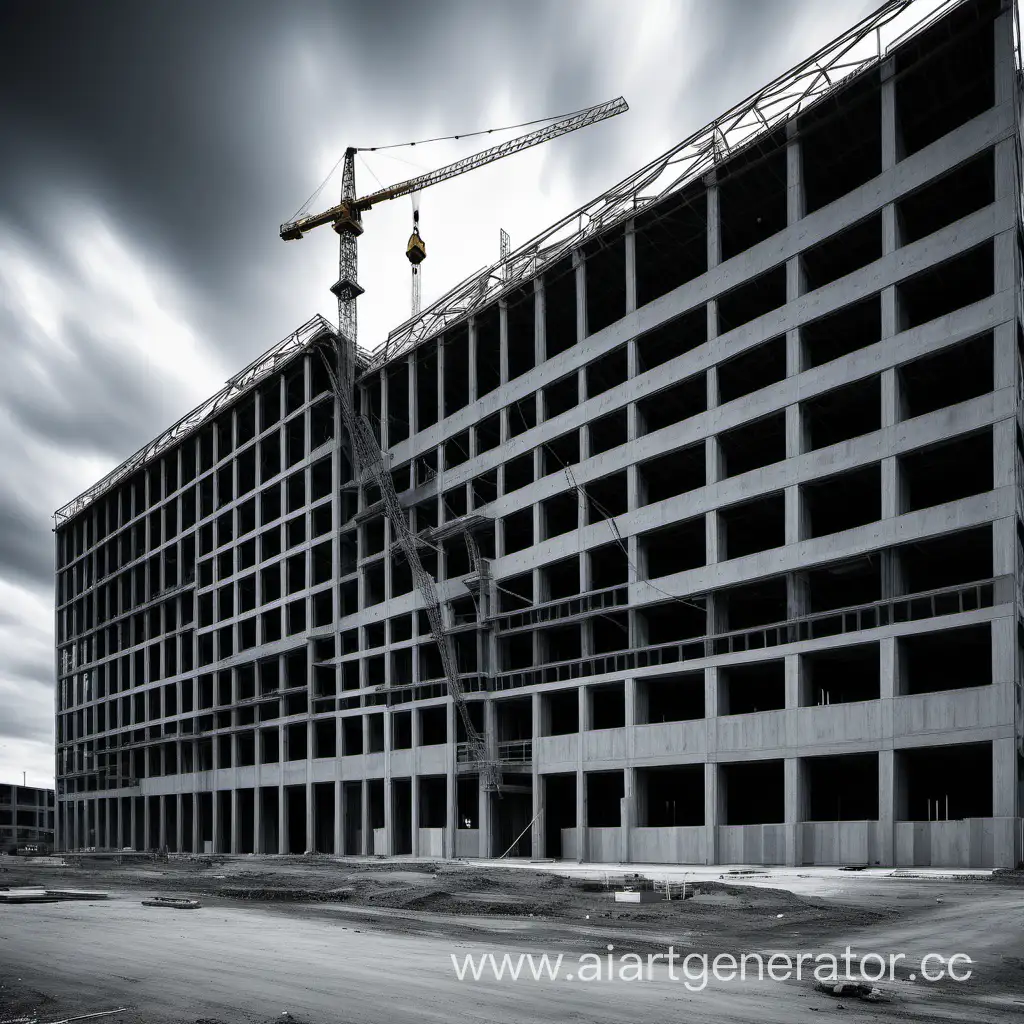 Modern-Industrial-Construction-Site-in-Monochromatic-Palette