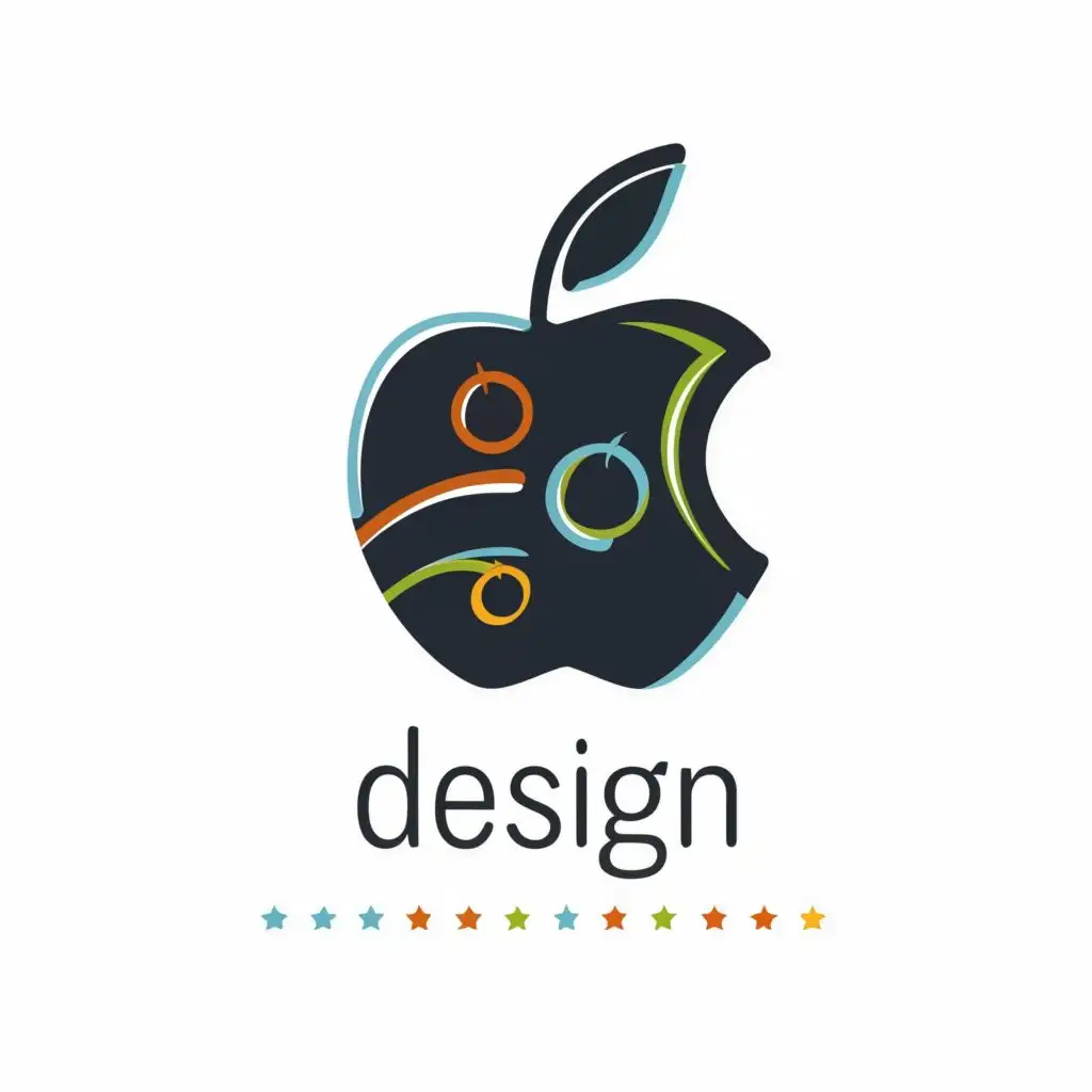logo, apple, with the text "Design", typography, be used in Technology industry