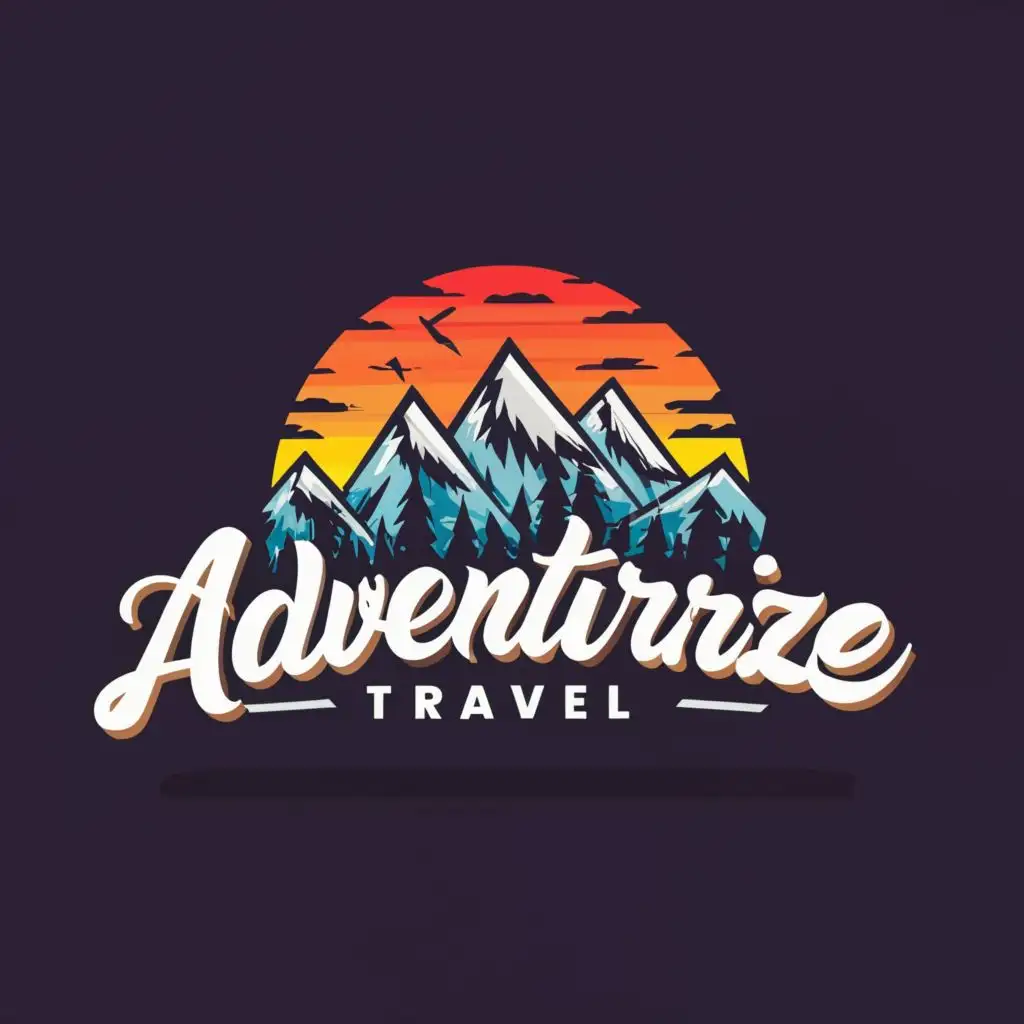 a logo design,with the text "adventurize travel", main symbol:One person or a group of people participating in adventurous activities such as mountain climbing, hiking, or surfing.,Moderate,be used in Travel industry,clear background