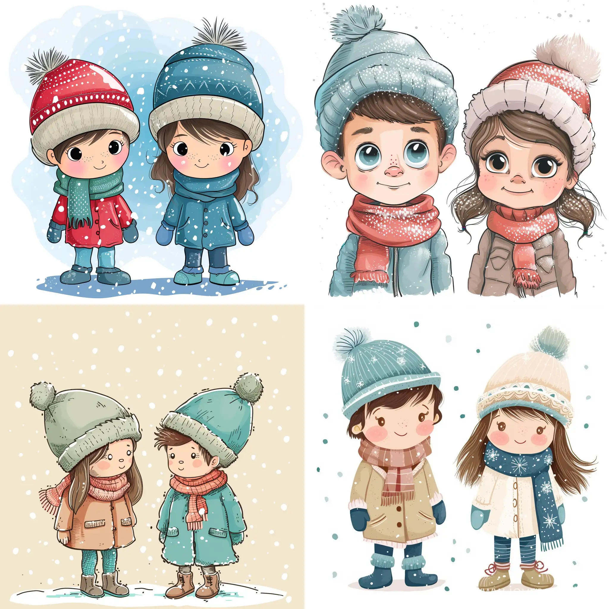 Cheerful-Winter-Cartoon-Kids-in-Vector-Style