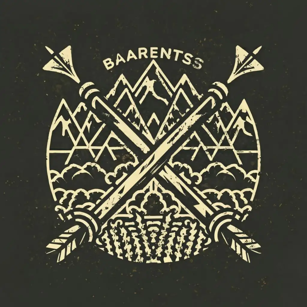 LOGO-Design-for-BarentS-Jungle-Mountain-Adventure-with-Vector-Axes-and-Monochromatic-Detail